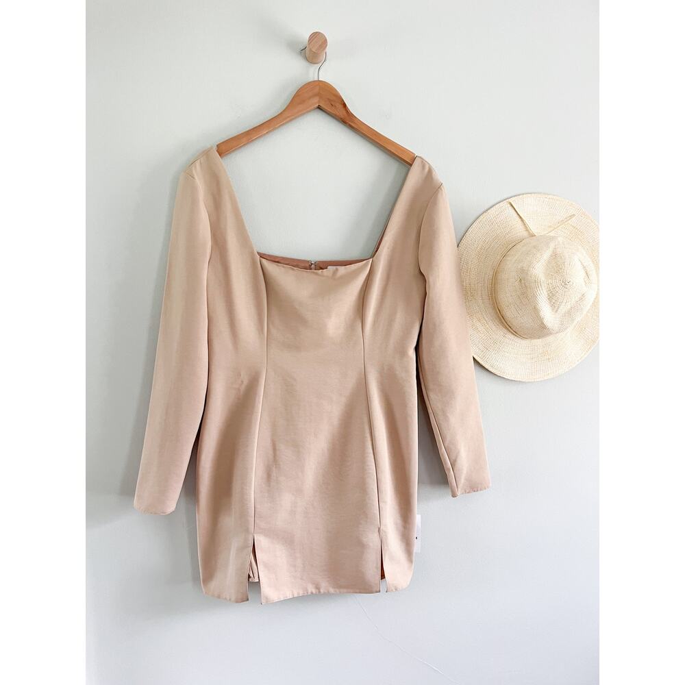 ASOS Nude Beige Long Sleeve Mini Dress